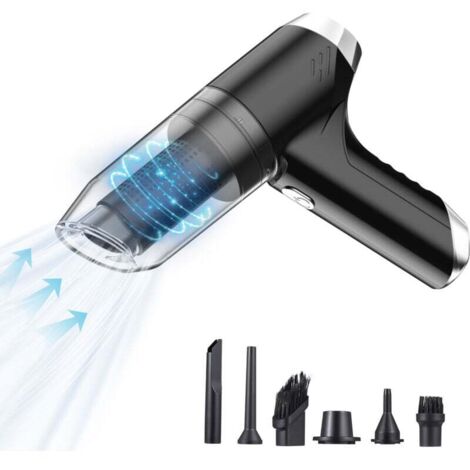 Aspirateur à main sans fil 6500 Pa, aspirateur à main 3 en 1, souffleur d'air et pompe à main, aspirateur portable haute puissance 120 W, aspirateur à main rechargeable pour eau et poussière