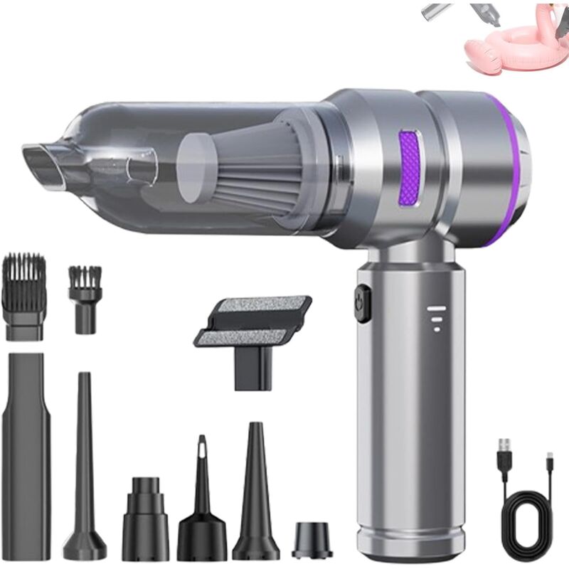 Aspirateur à Main sans Fil, aspirateur à Main - Aspirateur et souffleur de Voiture Compact 4 en 1 Aspirateur et souffleur de Voiture compacts,