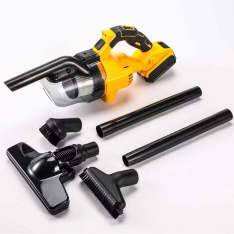 Aspirateur à Main sans Fil, Aspirateur avec Filtre Hepa Lavable, Aspirateur électrique 5 en 1 avec Moteur Puissant De , 1 Batteries, Lumières LED Encastrées, pour Sol, Tapis, Voiture Yellow