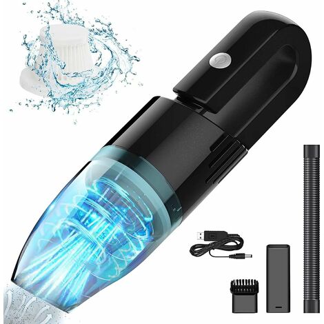 Aspirateur à Main sans Fil, Aspirateur de Voiture Portable avec Filtre Lavable et Buses, 120W 6000Pa Aspirateur de Table Puissant