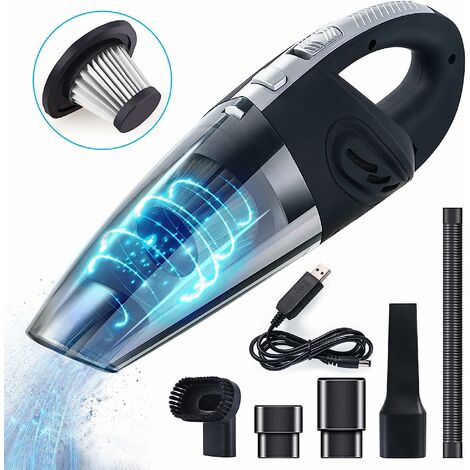 Aspirateur à main sans fil, aspirateur portatif à aspiration puissante 120W avec batterie au lithium de 2200 mAh, aspirateur portatif à sec pour voiture, poils danimaux, poussière