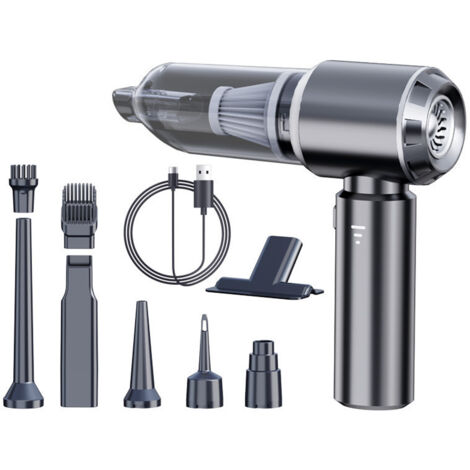Aspirateur à main sans fil – Aspirateur pour voiture à 3 vitesses avec filtre lavable – Mini-aspirateur rechargeable, portable et léger – Pour voitures, maisons, cuisines et poils d'animaux