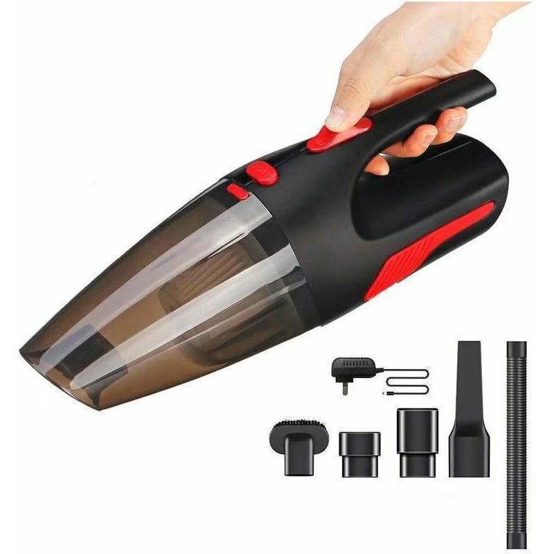 Lauwexe - Aspirateur à Main Sans Fil, Aspirateur Voiture Rechargeable 6000PA Cyclonique Puissante 120W Batterie Lithium 4000mAh Nettoyage Humide Sec
