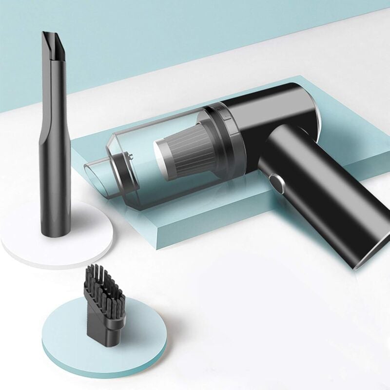 Aspirateur à main sans fil, nettoyeur de poussière de bureau rechargeable ultra-léger 6000 Pa, outil de nettoyage de table portable avec chargement