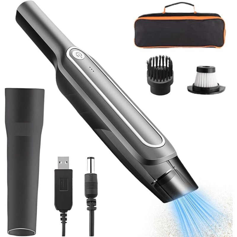 Rnemitery - Aspirateur à main sans fil silencieux 50000Pa - 5000mAh rechargeable, filtre nano réutilisable, mini aspirateur de table pour voiture
