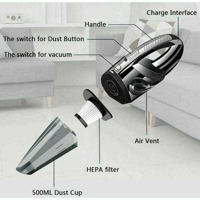 Alovez - Aspirateur à Main sans Fil Puissant Portable 120W 2200mAh avec Fonction Huimide & Sèche Filtre hepa Lavable et 5 Buses Rechargeable pour