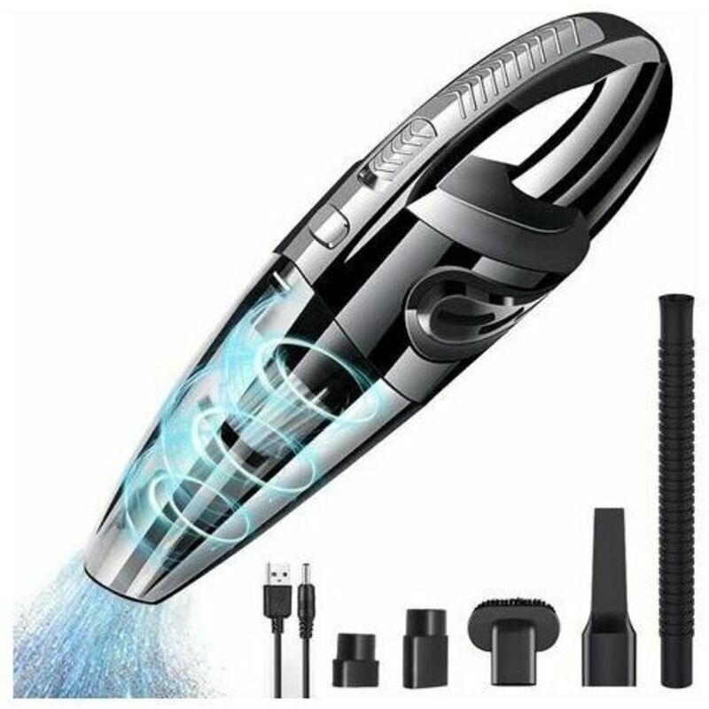 Aspirateur à Main sans Fil Puissant Portable 120W 2200mAh avec Fonction Huimide & Sèche Filtre hepa Lavable et 5 Buses Rechargeable pour