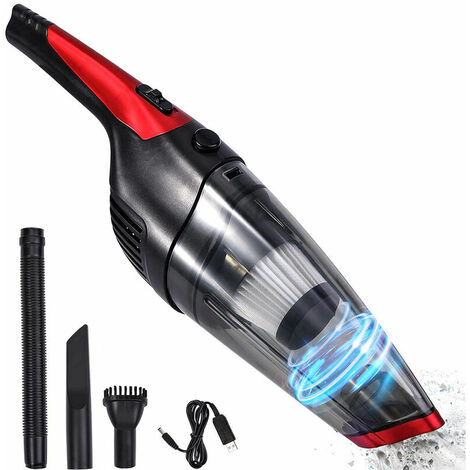 Aspirateur à main sans fil rechargeable (charge USB) Aspirateur à main puissant Aspirateur à main portable pour le nettoyage de la maison et de la voiture