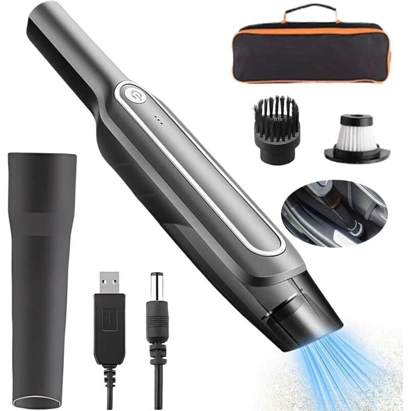SNQ - Aspirateur à main sans fil silencieux 50000Pa - 5000mAh rechargeable, filtre nano réutilisable, mini aspirateur de table pour voiture