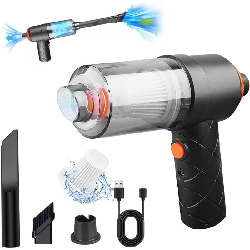Aspirateur à Main,5500 Pa Mini Aspirateur Voiture 2 in 1 Aspirateur Voiture Puissant sans Fil Aspirateur Portable USB Rechargeable pour Poils