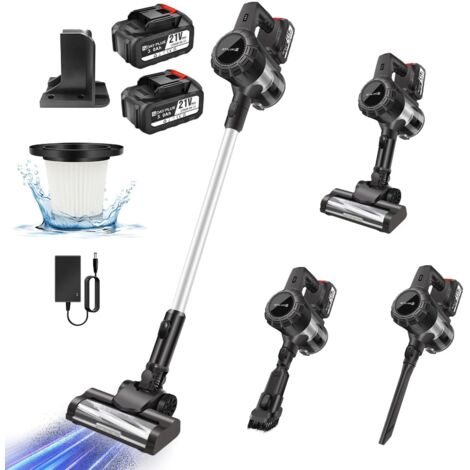 Aspirateur à manche vertical sans fil DayPlus, aspirateur à main sans fil 3 en 1 130000 RPM sans balais pour tapis, sol dur, Avec 2 batteries