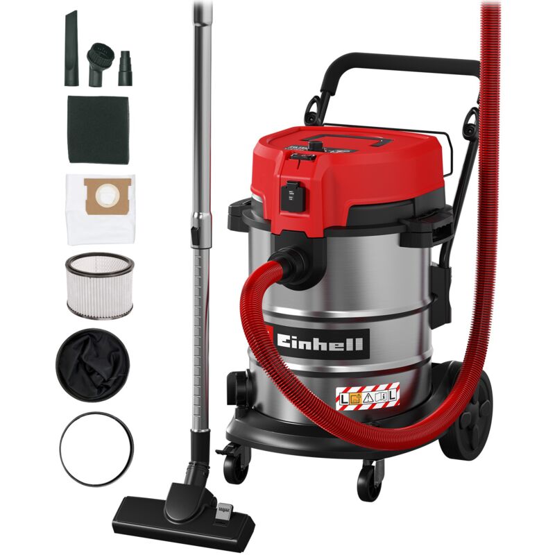 EINHELL  Aspirateur eaux et poussi&egrave;res TE-VC 5090 SACL (1300W 230mbar cuve 50L classe L filtre HEPA avec accessoires)