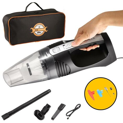 main image of "Aspirateur à sec mouillé portable à main portable avec compresseur d'air Noir - Noir"