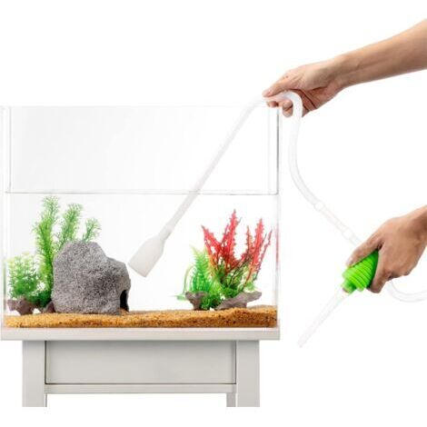 Aspirateur Aquarium - Kit Pompe pour Nettoyage Aquarium - Siphon Puissant pour Vidange Complète - Accessoires Aquarium - Pompe a Siphonner Eau avec Filtre à Gravier