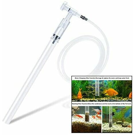 Aspirateur Aquarium, Nettoyeur de Gravier Aquarium, Filtre de Filtre d'aquarium Gravier d'eau Sable (Squeeze Free, Manual)