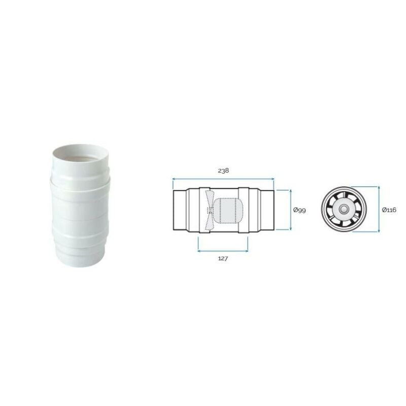 Aspirateur axial edil plast pour hottes diamètre 100-120mm - as1012b