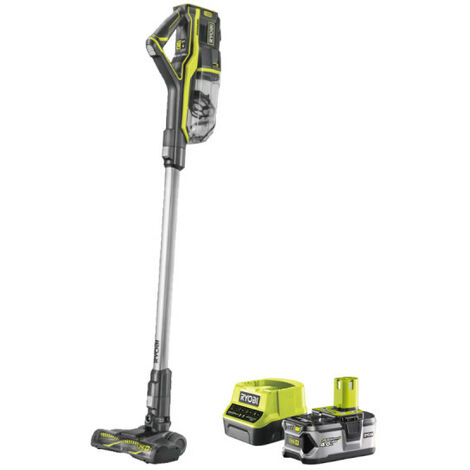 Aspirateur balai RYOBI 18V OnePlus Brushless LithiumPlus - 1 Batterie 4.0 Ah - 1 chargeur rapide -R18SV7-140G