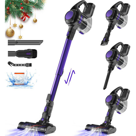 Aspirateur Balai sans Fil, 25kpa/50 Mins, Aspirateur sans Fil 4 en 1, Batterie Amovible, Aspirateur Balai, Hepa H13, Écran LED, Capacité 1.2L