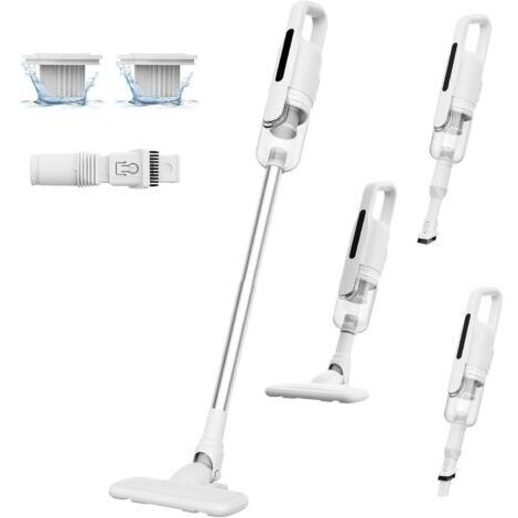 Aspirateur Balai sans Fil, 28Kpa et 35 Min, 3 en 1 Aspirateur sans Fil avec Système Centrifuge Cyclonique, Aspirateur Balai pour Les Poils d’Animaux, Adapté Aux Sols, Canapé et Voiture