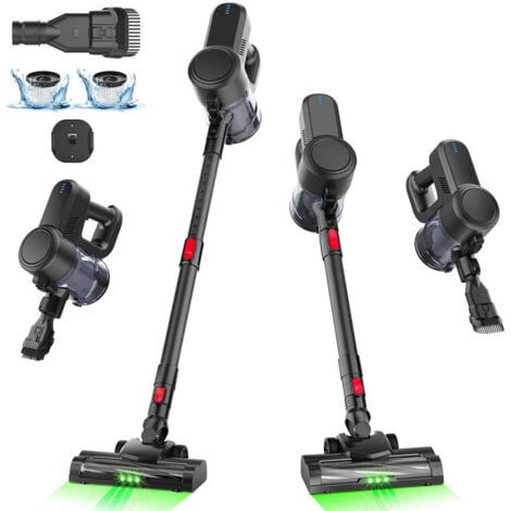 LAMZIEN Aspirateur Balai Sans Fil, 30000PA/6x2200mAh/40min Fonctionnement, Filtration Efficace, LED Verte, Adapté au Nettoyage Domestique