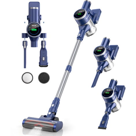 Aspirateur Balai sans Fil 33KPA/55 Min，BuTure Aspirateur sans Fil Puissant avec Batterie Amovible, Mode Auto, Multi-Vitesses,Grand Écran, Brosse Anti-Emmêlement, Aspirateur Balai pour Tapis/Sol Dur（JR