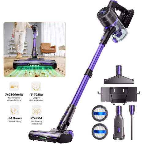Aspirateur balai sans fil 550W 48KPa – Autonomie 70 min – Écran tactile – Brosse 2 en 1 pour tapis et sols durs
