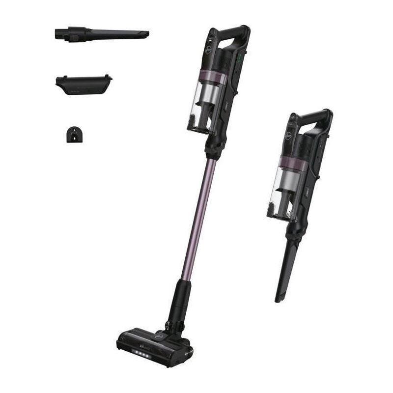 Hoover - Aspirateur Balai sans fil HF1P10H - 40 aw - Ecran led - Noir / Pastel violet