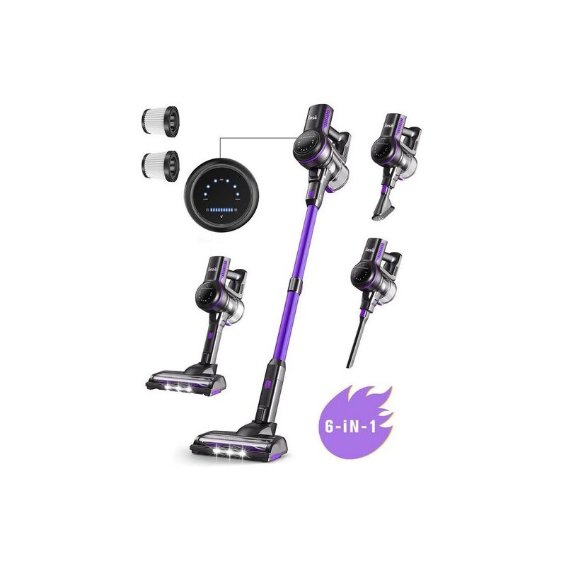 Outigo - Aspirateur Balai sans Fil, inse, S7P, Bleu, 6 en 1 Aspirateur à Manche Léger, 26kpa, 45 Mins d'Autonomie, 65db, 265W, 1L Réservoir