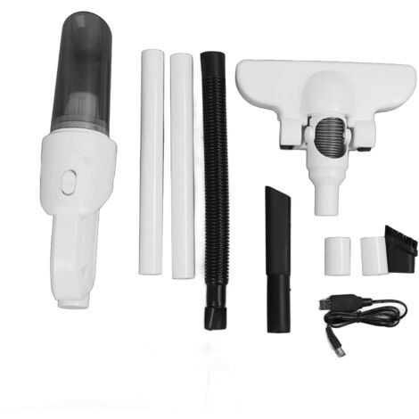 Aspirateur balai sans fil léger puissant - 2 en 1 main et balai - Suction forte pour toutes surfaces - Blanc