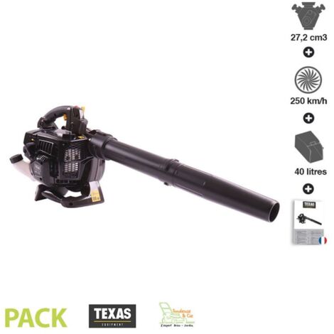Aspirateur broyeur souffleur de feuilles thermique 27,2cm3 250 km/h anti-vibration TEXAS GBV270