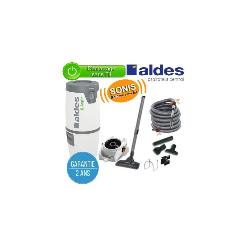 Aldes - Aspirateur central Pack c.axpir comfort- Garantie 2 ans - Surface jusqu'à 300 m² - Set de nettoyage - Berceau mural offert