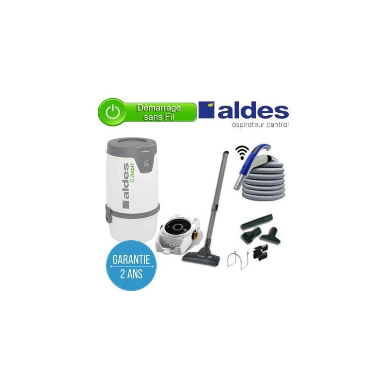 Aldes - Aspirateur central Pack c.axpir initia - Garantie 2 ans - Surface jusqu'à 200 m² - Set de nettoyage - Berceau mural offert