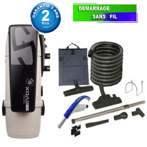 Aspirateur central type ALDES, Tecno Evox 350 (jusqu’à 350 m²) + set accessoires - Garantie 2 ans