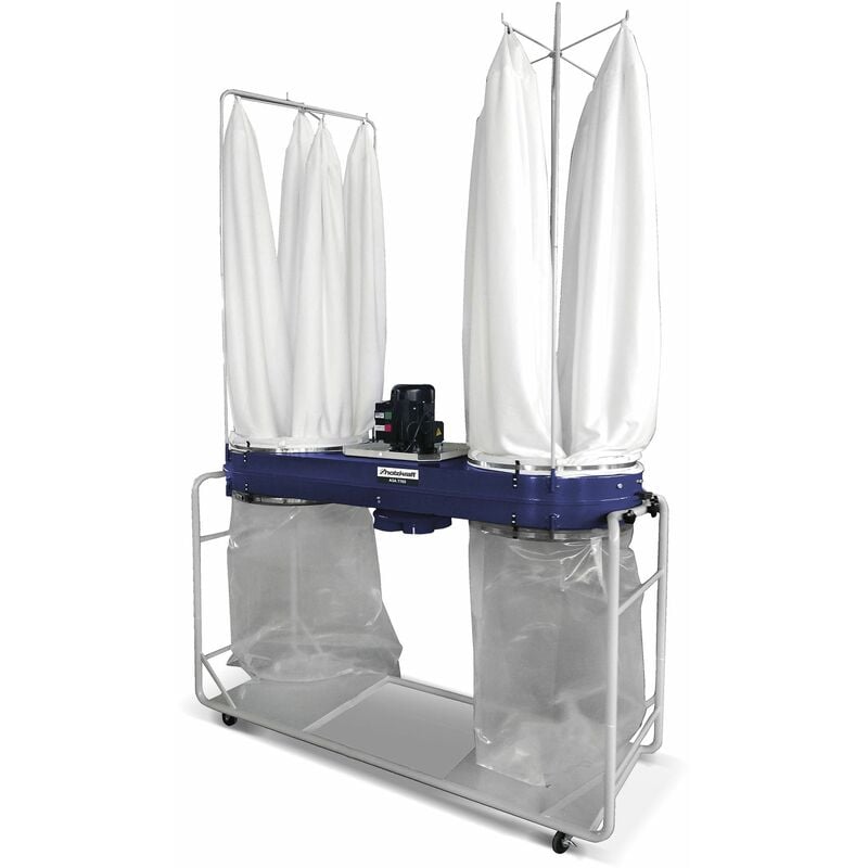 Aspirateur à copeaux prof. 7700m³/h 4,8kW 400V double et buse et moteur 180° inclinable, jusque 4 machines à bois Holzkraft ASA7703