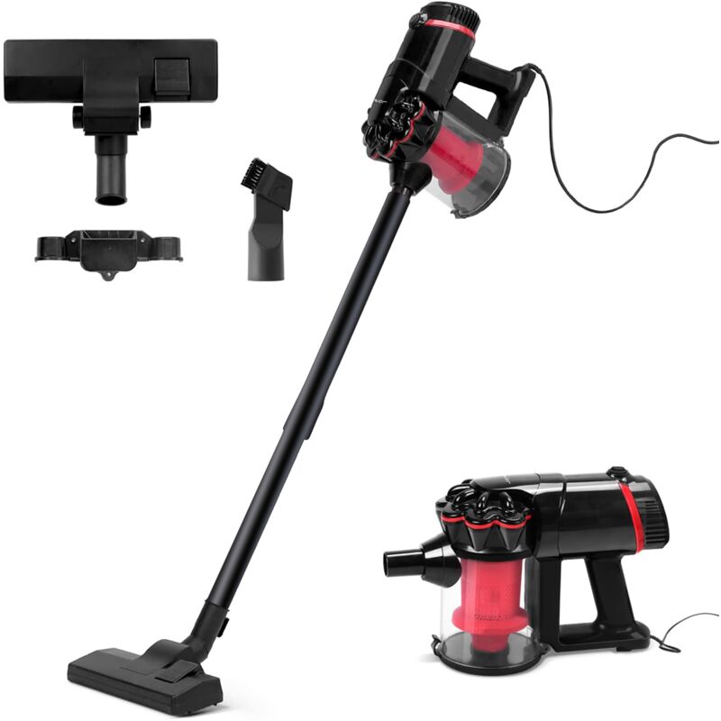 Mediawave Store - Aspirateur Cyclonique 1000W 3 en 1 Balai Électrique avec Filtre hepa et Câble Couleur: Rouge