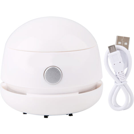 Aspirateur de bureau portable rechargeable mini - Machine de nettoyage sans fil blanche