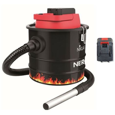 Aspirateur de cendres Batterie LITHIUM 18V 2.0Ah NIKLAS Fonction souffleur Cuve 10L Polyvalent