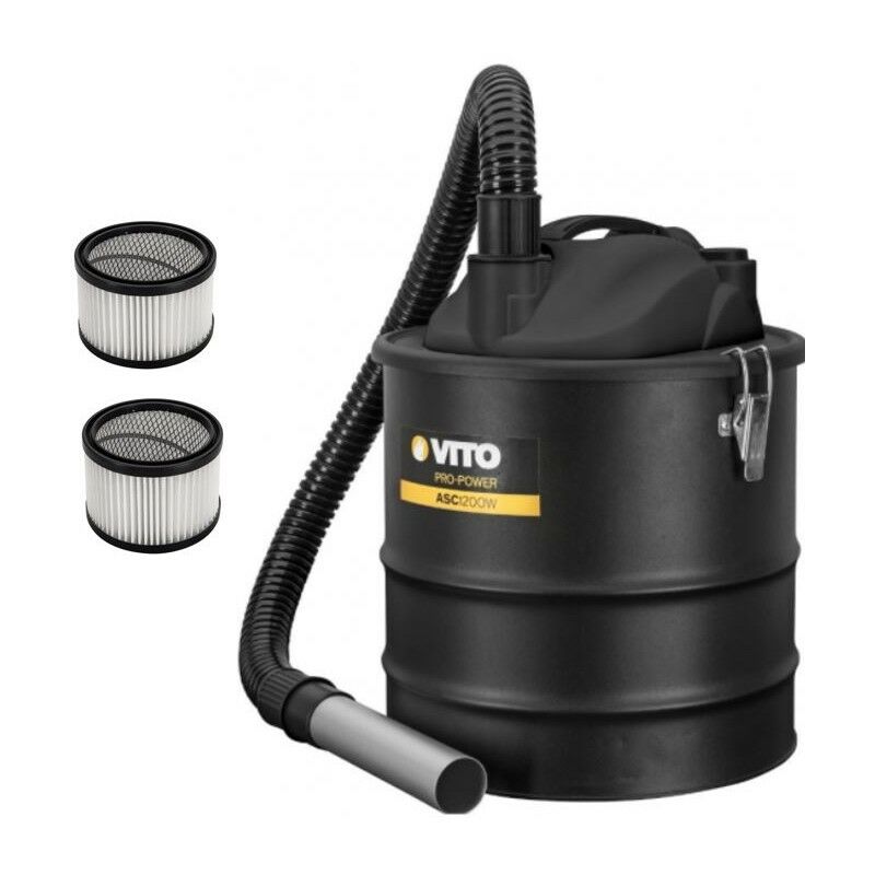 Vito - Aspirateur de cendres 1200W Cuve 18L + 2 Filtres hepa