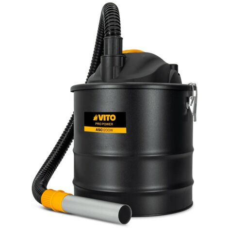 Aspirateur de cendres VITO 1200W 18L Filtre HEPA Barbecues Poêles Jusqu'à 50°C Souffleur Auto nettoyage du filtre