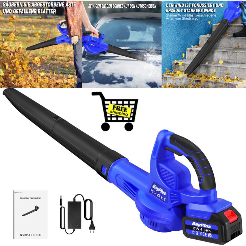 Dayplus - Aspirateur de feuilles sans fil 4000W Outils de jardinage 4000MAh Batterie & chargeur