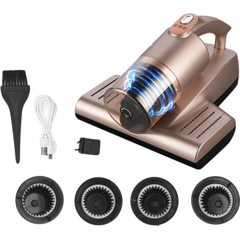 Aspirateur de matelas avec lumière uv-c, aspiration de 15kpa, filtre de lit ultrasonique portatif pour l'épilation de la poussière et des poils d'animaux