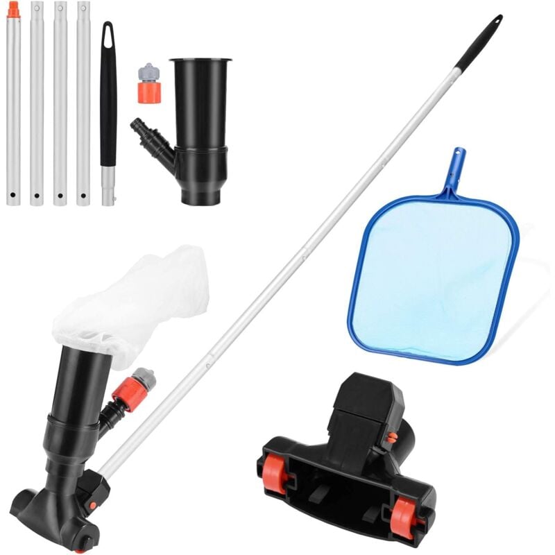 ZVD - Aspirateur de Piscine Portable - Kit de Nettoyage pour Piscine - Jeu de Skimmer - Idéal pour Nettoyer Piscine, Bassin de Jardin, Baignoire de