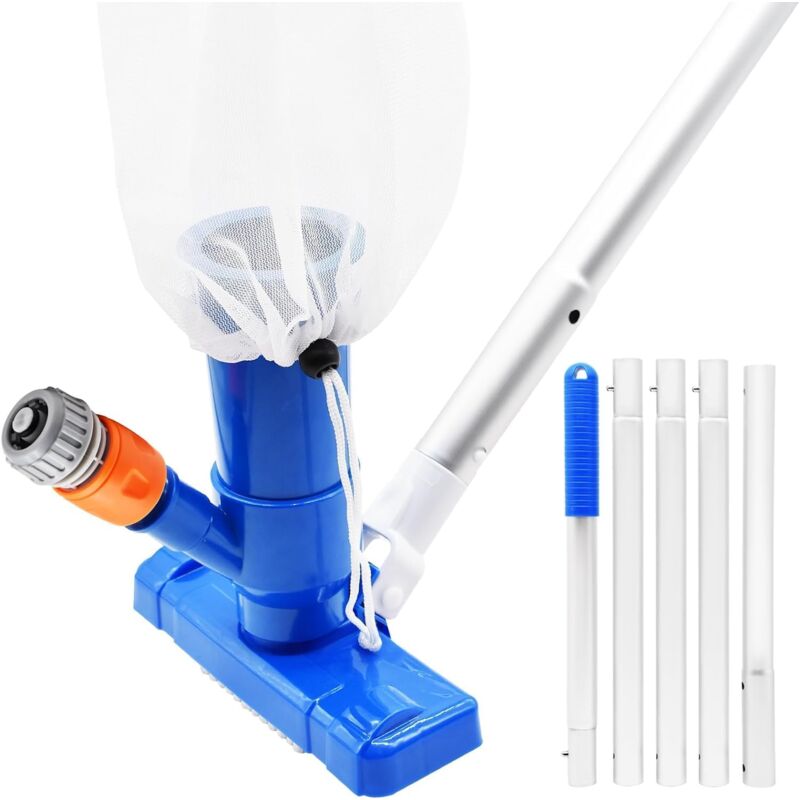 Aspirateur de Piscine Portable,Tête D'aspiration pour L'étang avec Sac à Feuilles pour Le Nettoyage par Aspiration du Fond de la Piscine Mini