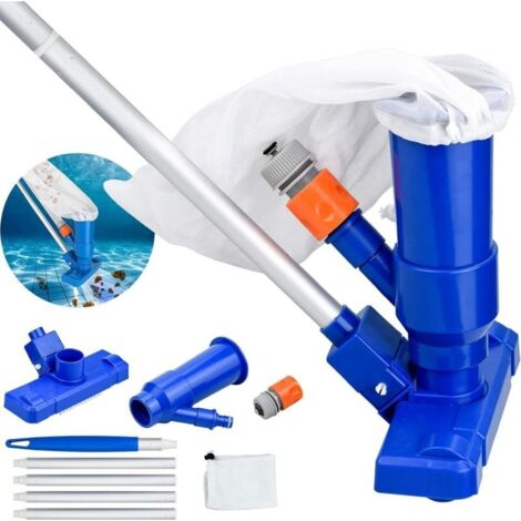 Aspirateur de piscine sans fil pour petites piscines, Aspirateur Piscine Portable avec Perche Télescopique pour Nettoyage des Piscines - Bleu