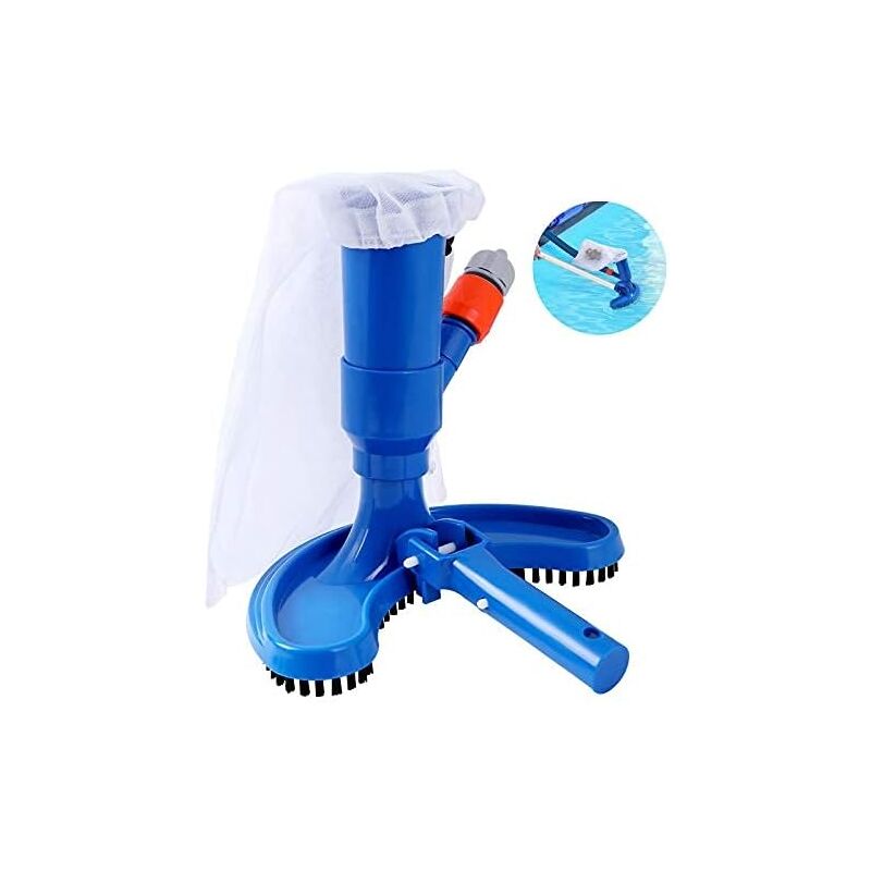 ZVD - jardin piscine Aspirateur Piscine Mini à Jet avec Tête d'aspiration à Nettoyage Rapide Portable avec Brosse et Raccord De Tuyau (Tuyau Non