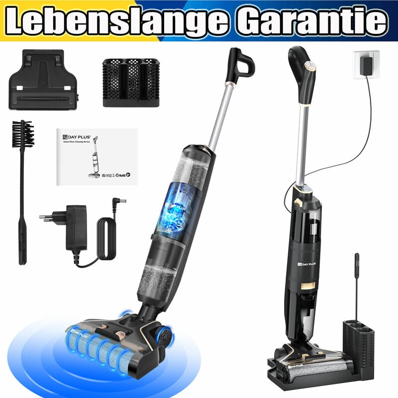 Dayplus - Aspirateur de poussière pour sols durs Nettoyeur de sol sec Essuyeur de sol Laveur de sol