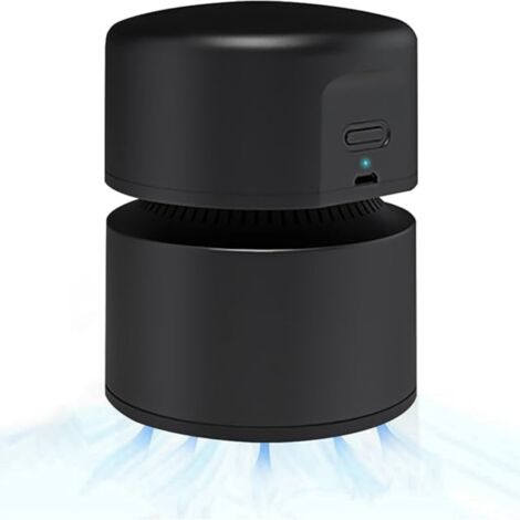 Aspirateur de Table, Aspirateur de Bureau, USB Rechargeable, 120 Minutes D'autonomie, Fonction D'arrêt Automatique, Aspirateur de Table sans Fil à 360° pour école, Bureau, Maison, Noir