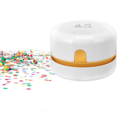 Aspirateur de Table Rechargeable Mini USB 18650 Batterie 600mAH Blanc