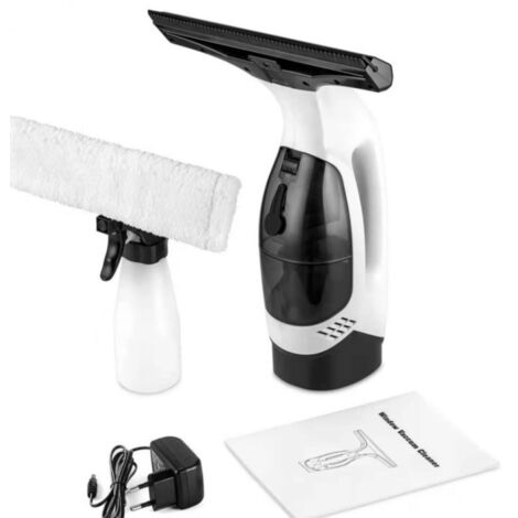 Aspirateur de vitres électrique sans fil – Aspirateur rechargeable – Nettoyeur de vitres en plastique léger pour vitres, miroirs, carrelages, douche et voiture