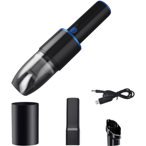 Aspirateur de voiture 10000Pa Mini aspirateur portatif USB 120W aspirateur à forte aspiration pour poils d'animaux poussière nettoyage de gravier bureau à domicile, Bleu